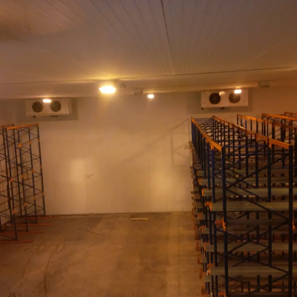 Newly Installed Industrial Fridge With Racking