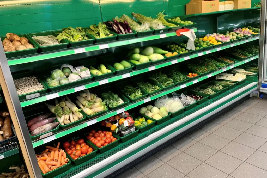 Produce Fridge In Grocery Store